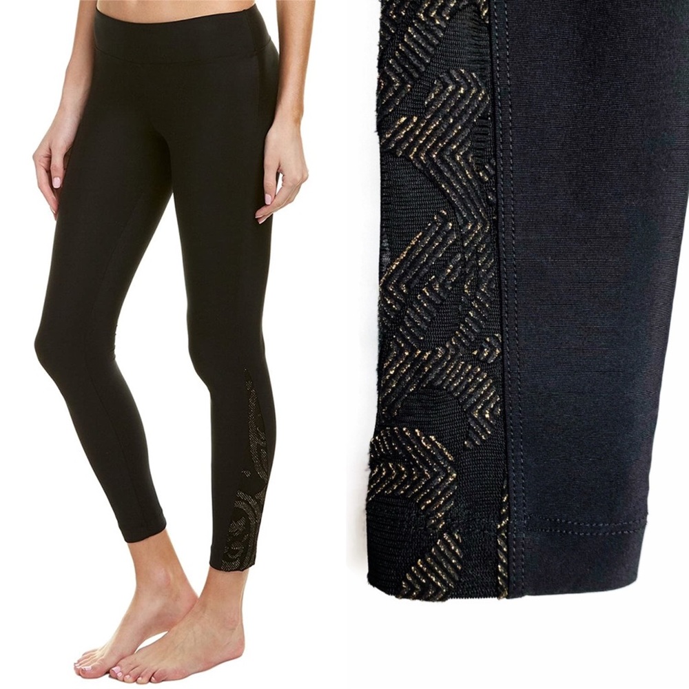 Koral Swing Mid Rise Black Baroque Leggings